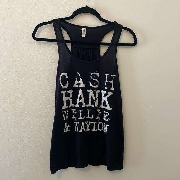 Cute Black “Cash/Hank/Willie & Waylon Tank - Picture 1 of 4